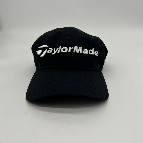 Taylor Made Mens Performance Hat OSFA Black Adjustable Golf‎ Cap Mesh Back Logo